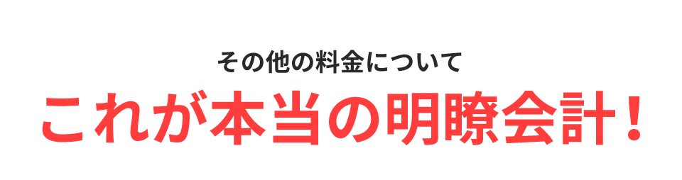その他料金事例安心の明瞭会計
